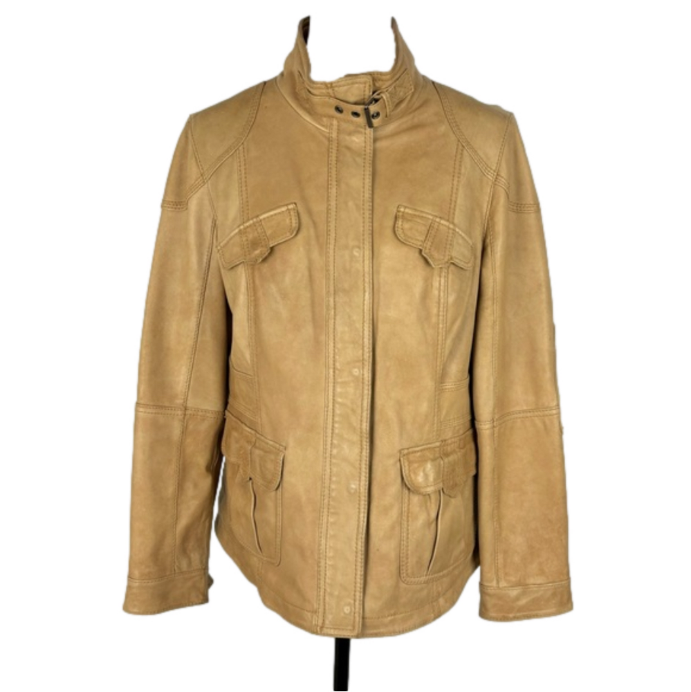 Eddie Bauer tan leather jacket